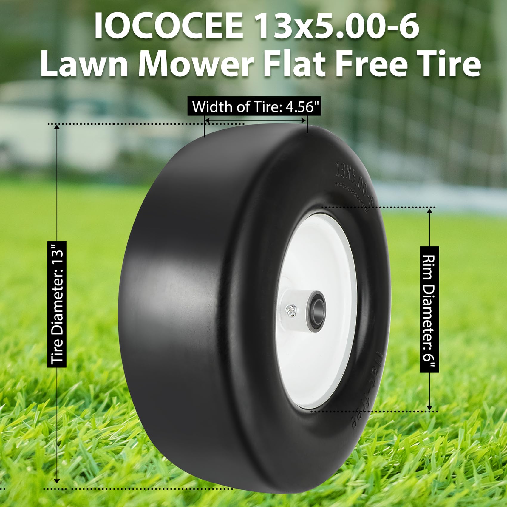 Iococee close-up of polyurethane tire surface resisting punctures for low maintenance