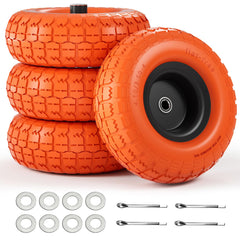 Iococee front view of 10-inch flat free wheel showing profile and hub benefit