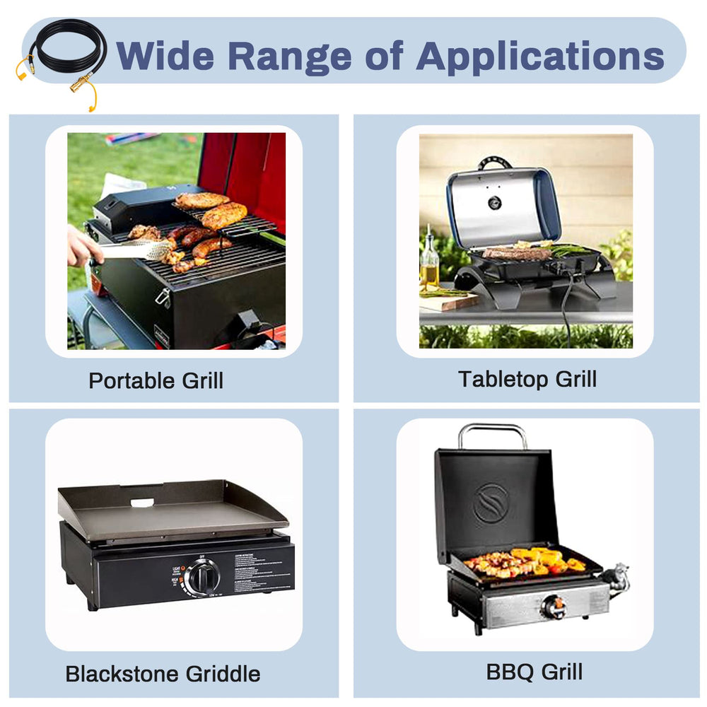 Iococee hose in use with grill connected to RV for convenient cooking