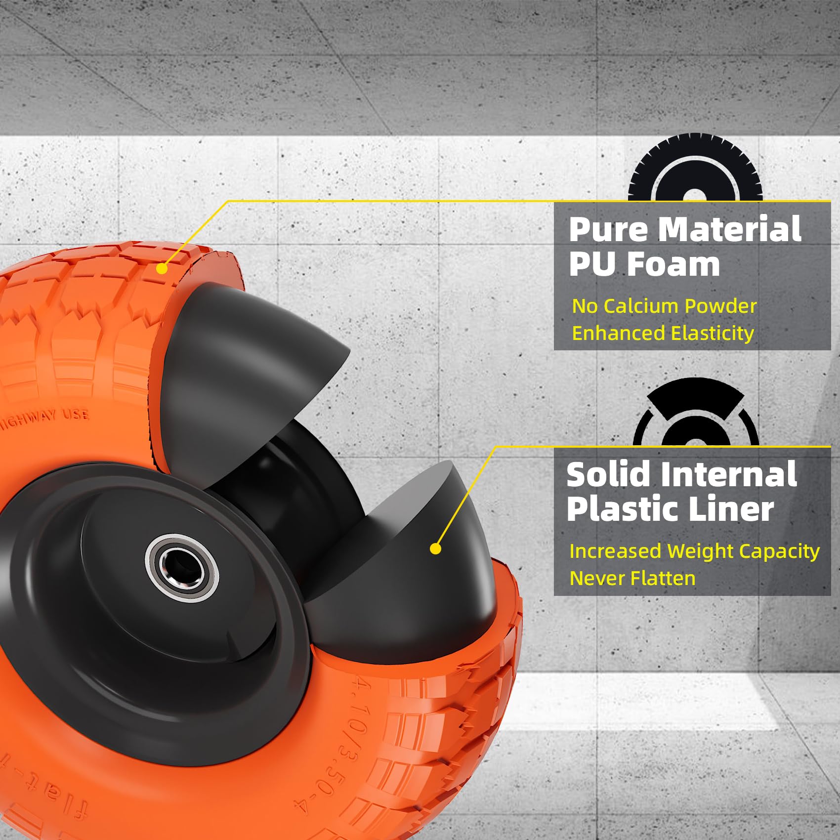 Iococee close-up of urethane tread highlighting grip and wear resistance benefit