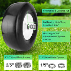 Iococee wheels installed on a riding mower demonstrating improved stability and control