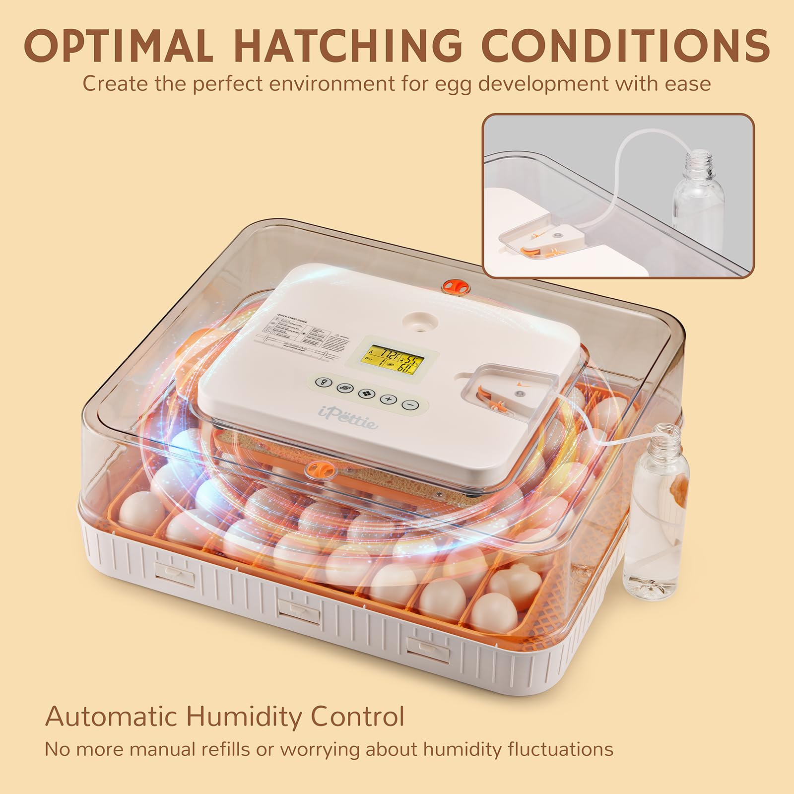 iPettie ProHatch56 egg candler in use revealing embryo development for timely checks