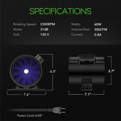 iPower duct connection detail with 6-inch flange for easy duct attachment and secure fit