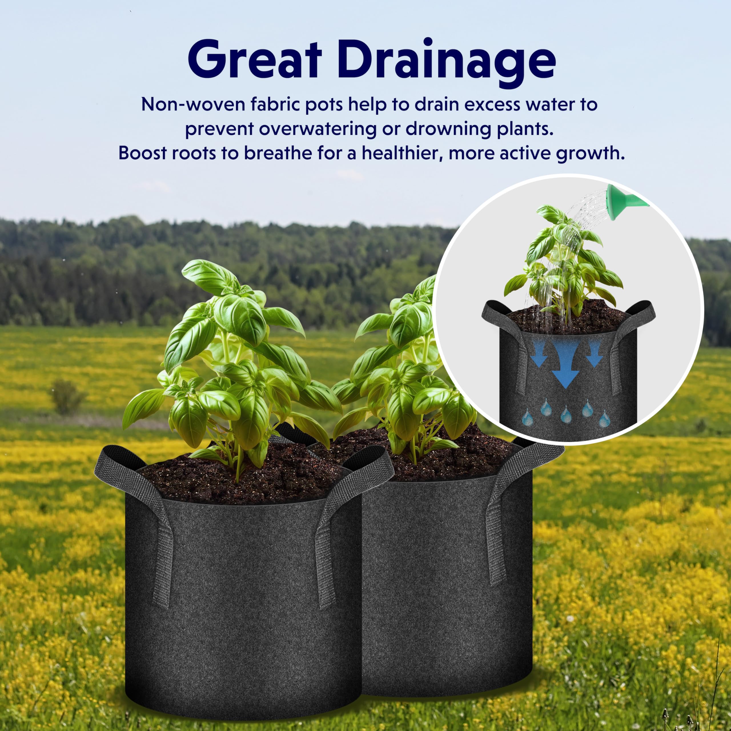 iPower flat base detail providing stability and even root-zone support