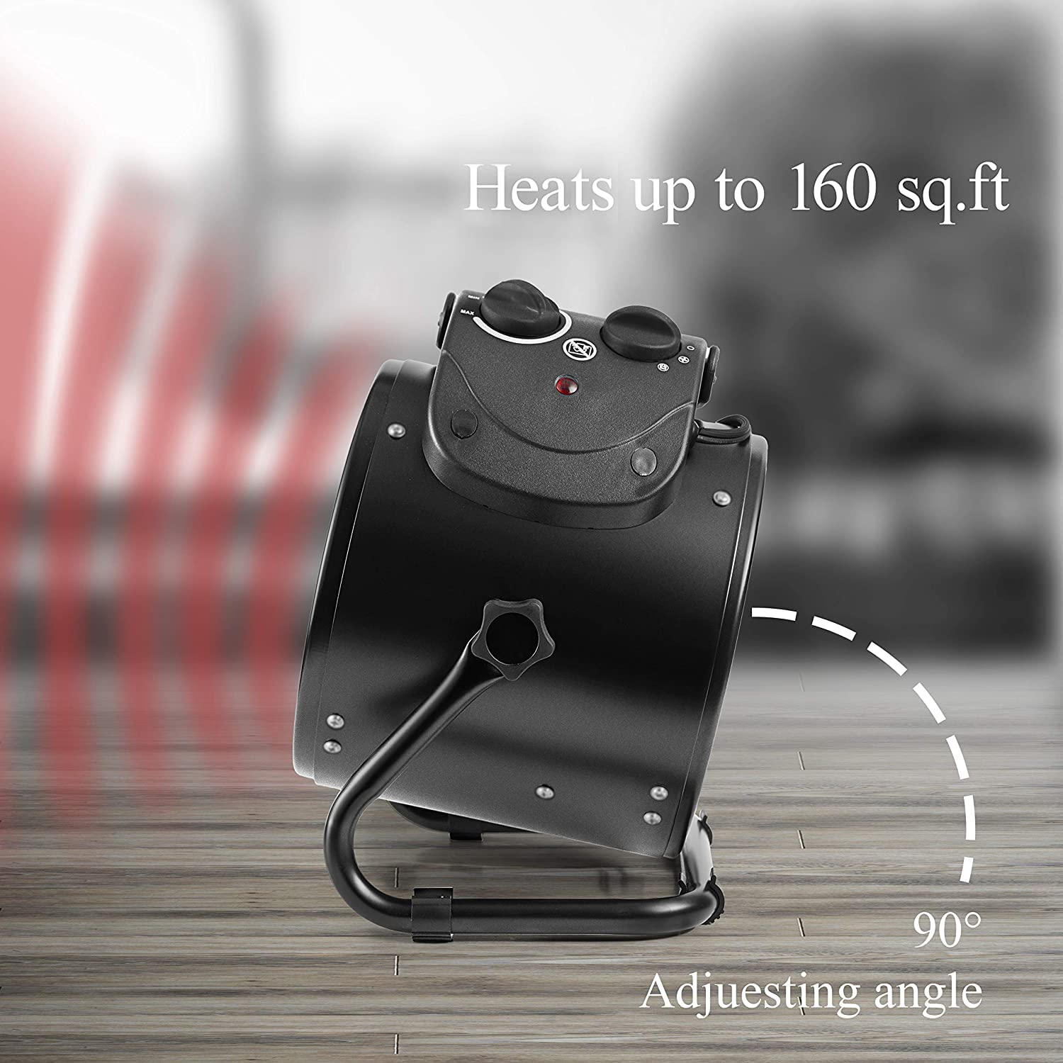iPower heater in greenhouse circulating warm air to reduce cold spots