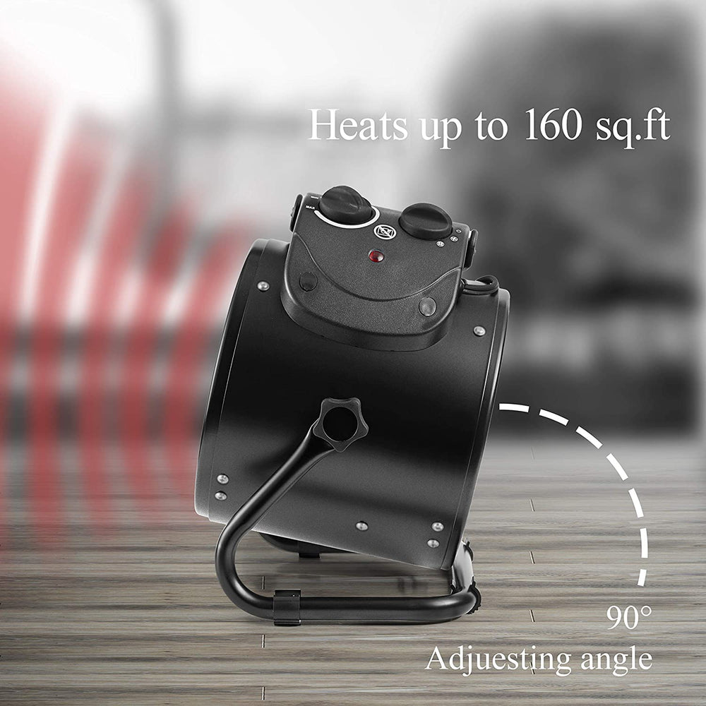 iPower heater in greenhouse circulating warm air to reduce cold spots