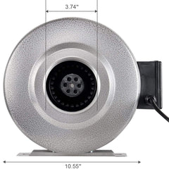 iPower inline fan side profile mounted demonstrating quiet continuous airflow