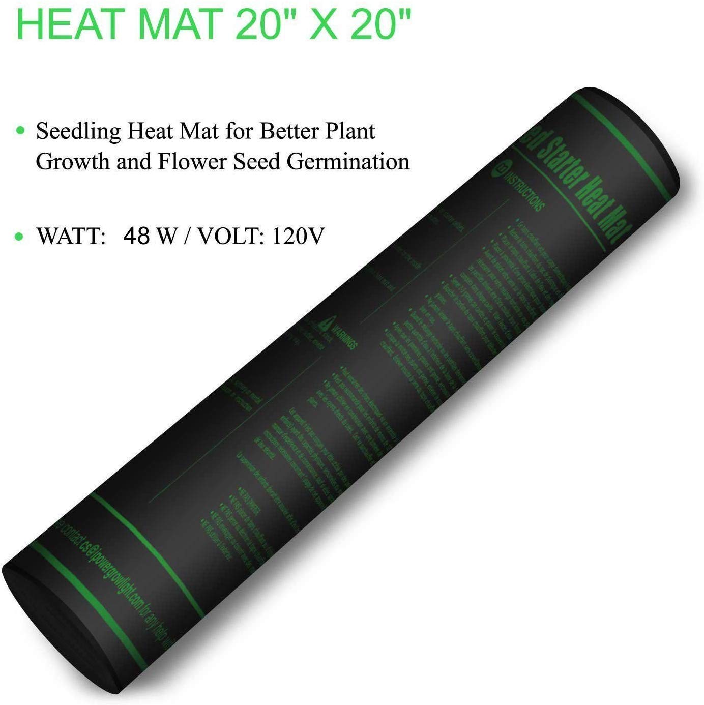 iPower side profile showing mat thickness and 5.9ft cord for flexible placement benefit