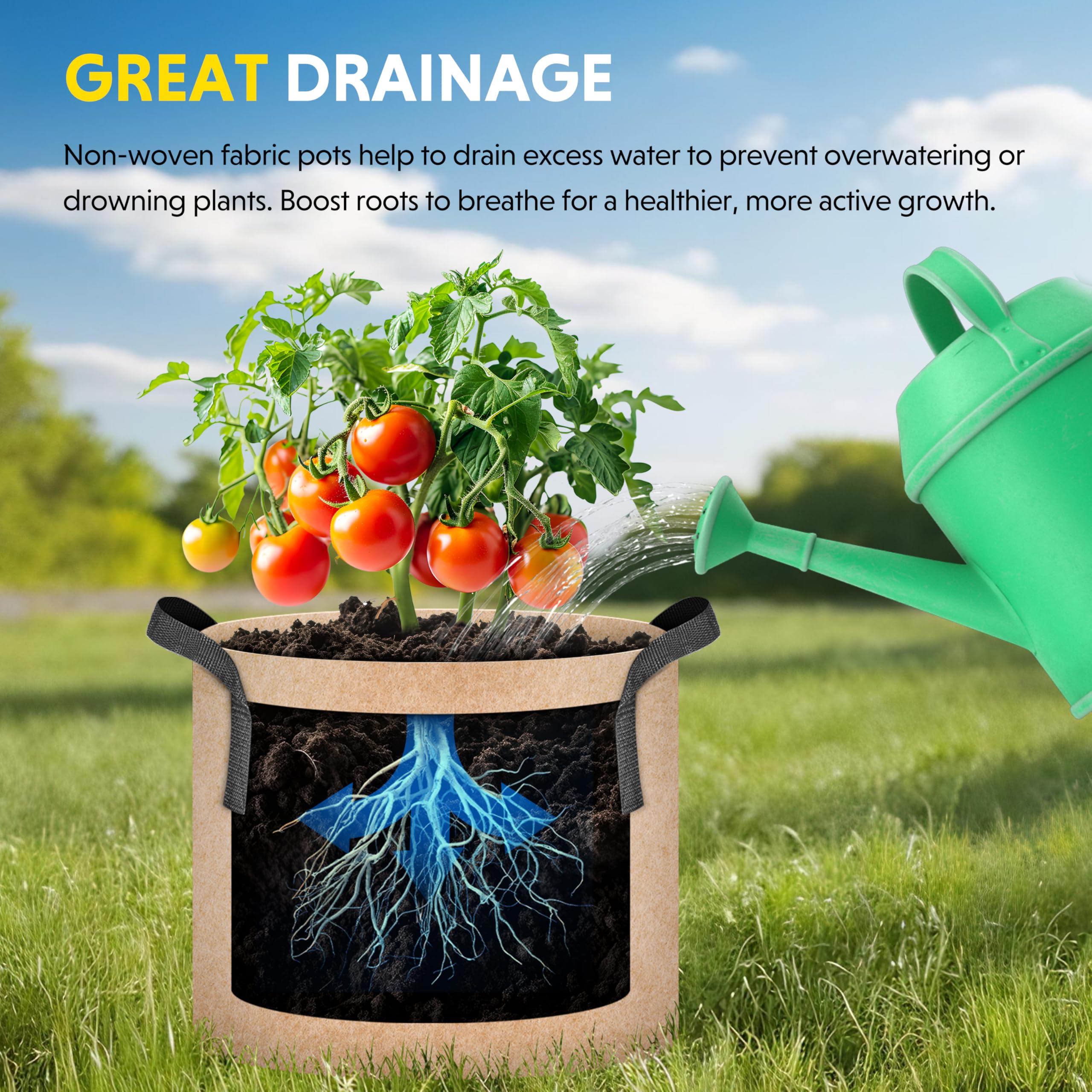 iPower folded bags stacked for compact storage and seasonal convenience