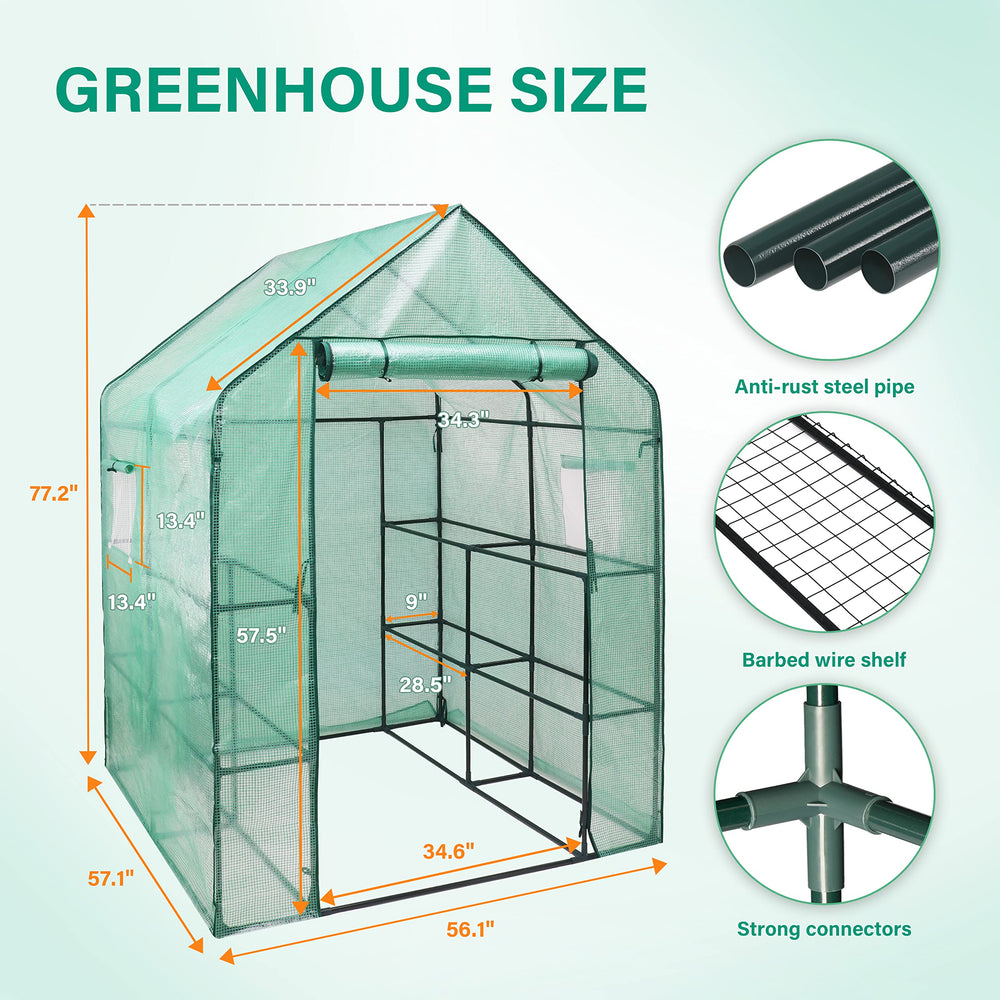 iPower close-up of zippered roll-up door for easy access and ventilation