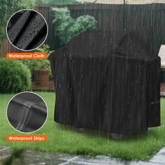 Iptienda buckle strap close-up securing cover to grill wheels and preventing blowoff