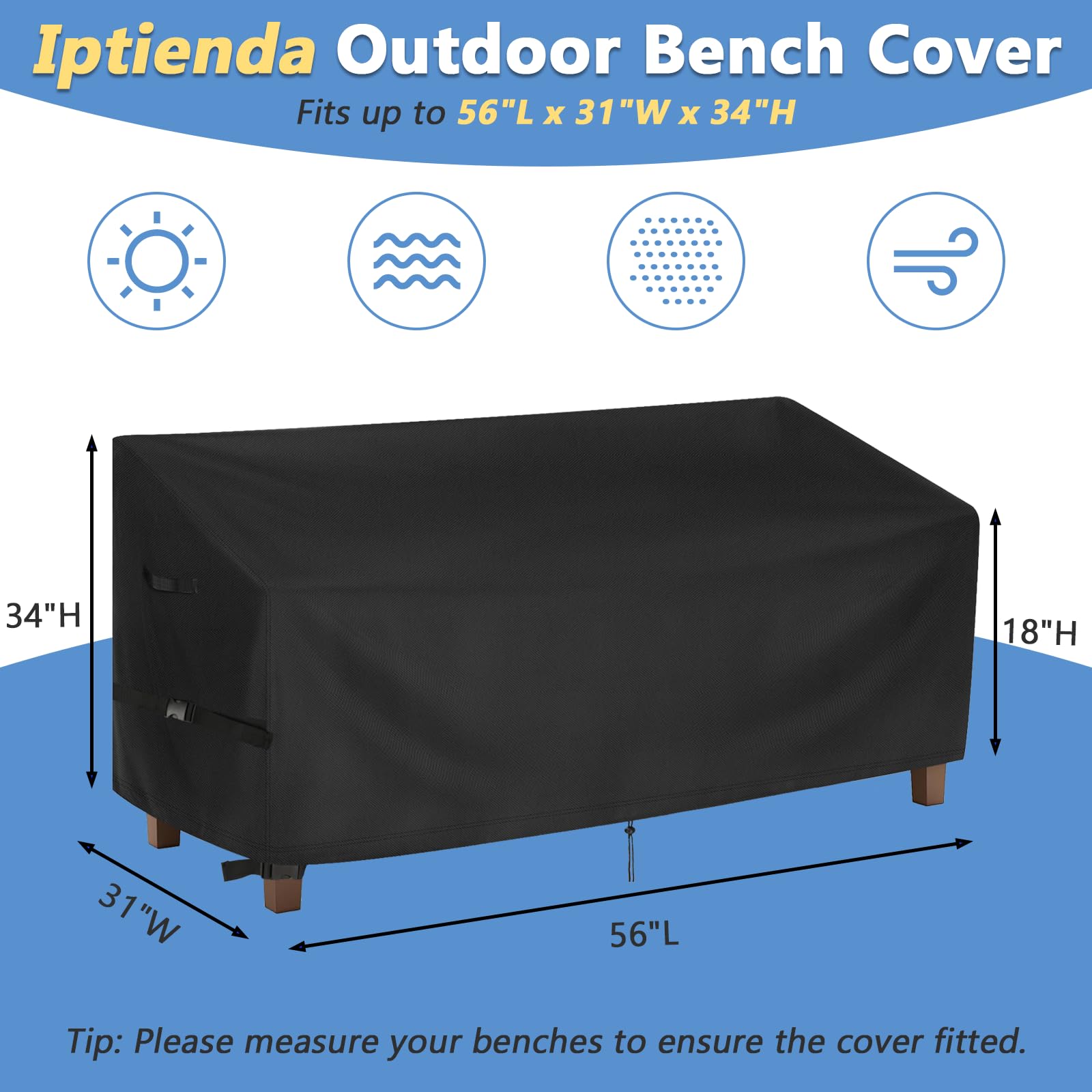 Iptienda close-up showing 500D Oxford texture for durable protection
