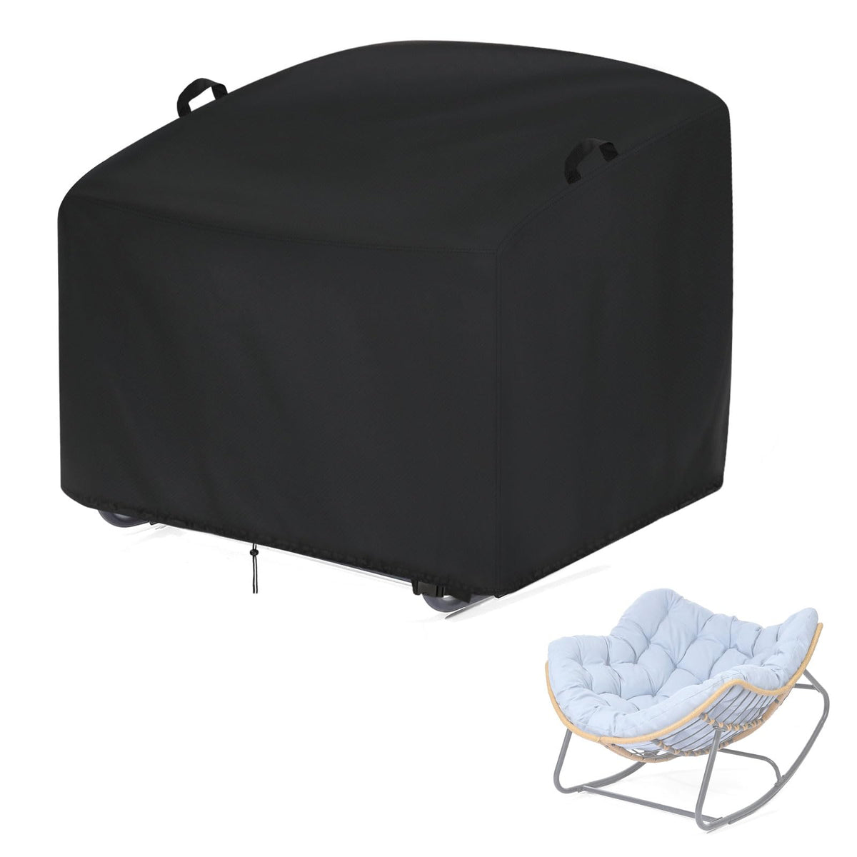 Iptienda front view cover on papasan chair protects from weather