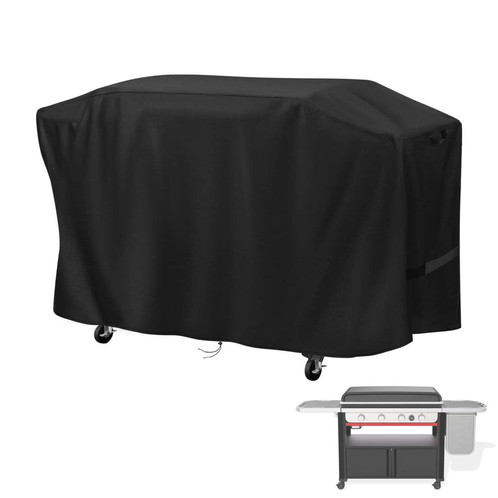 Iptienda front view cover fitted over griddle protecting from weather