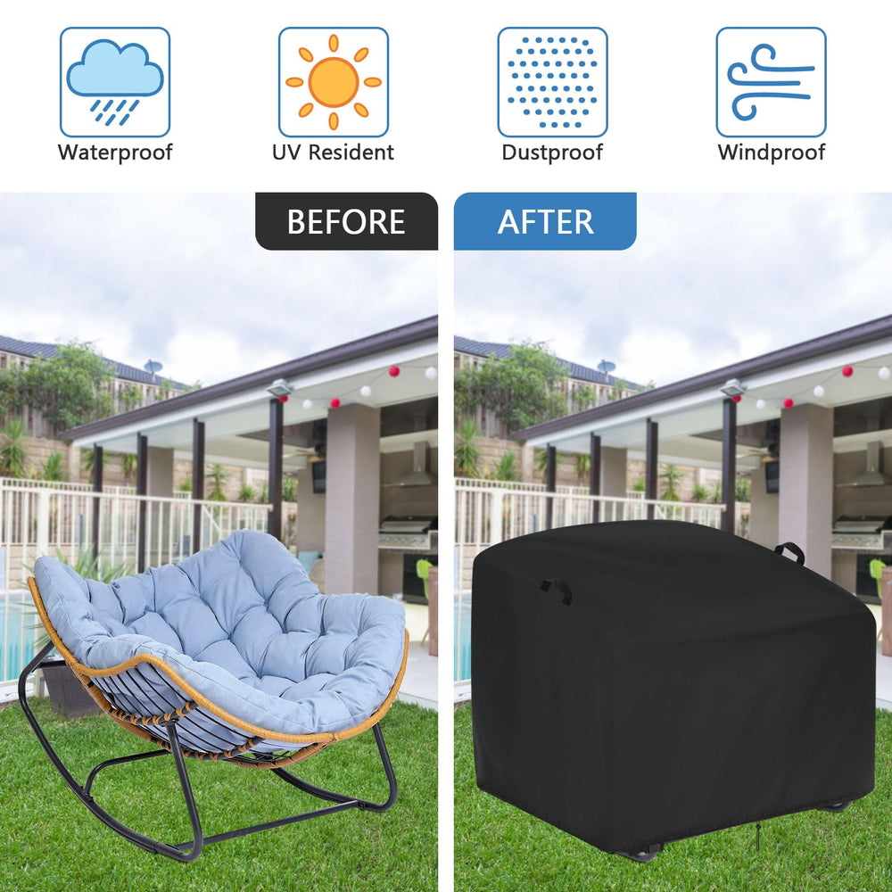 Iptienda cover scale comparison shows fit for papasan chairs