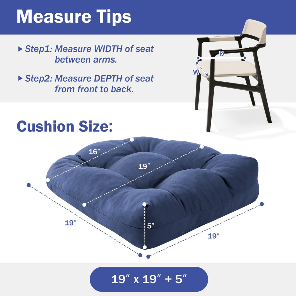 IPYNBAP cushion tied to a metal chair demonstrating secure fit and stability