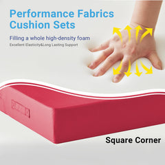 IPYNBAP back cushion detail showing shredded foam comfort benefit
