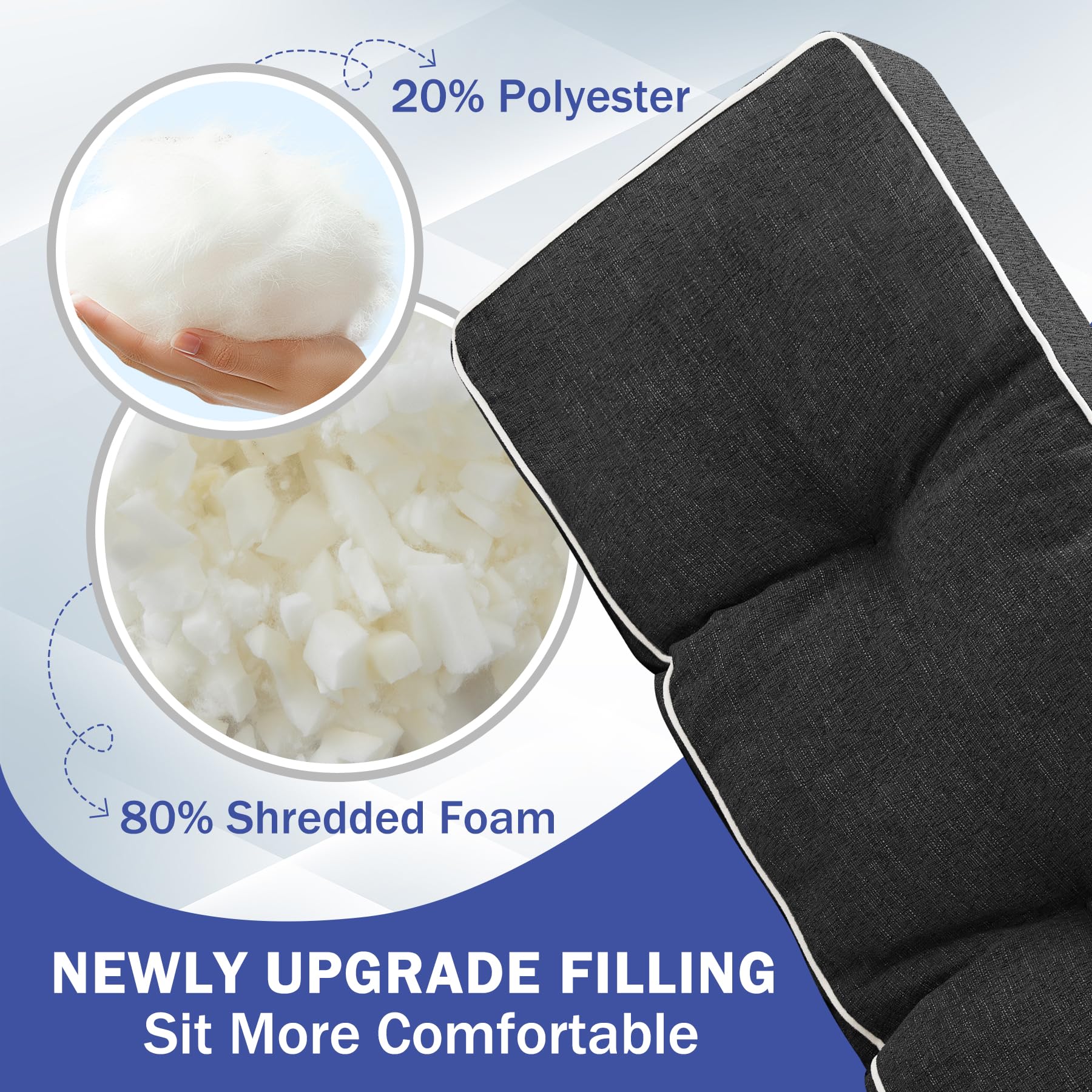 IPYNBAP close-up tufting detail showing stable fill and long-lasting shape