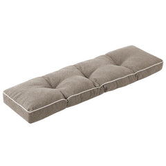 IPYNBAP front view of khaki bench cushion showing tailored fit and neutral color benefit