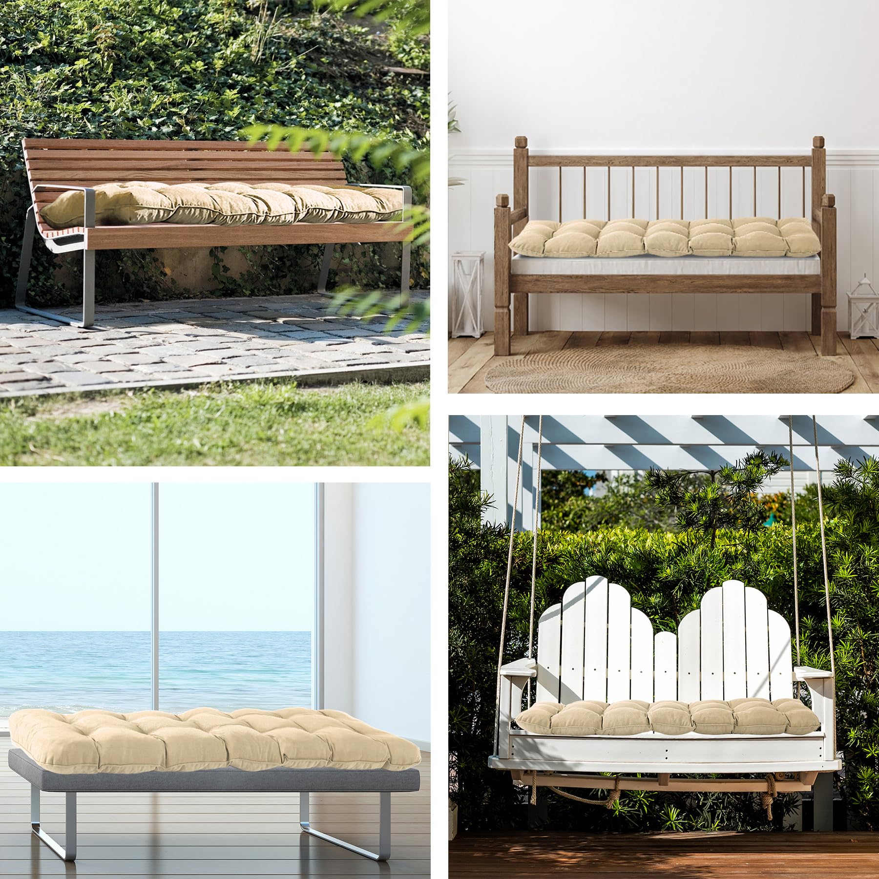 IPYNBAP cushion on outdoor bench in patio setting enhancing decor