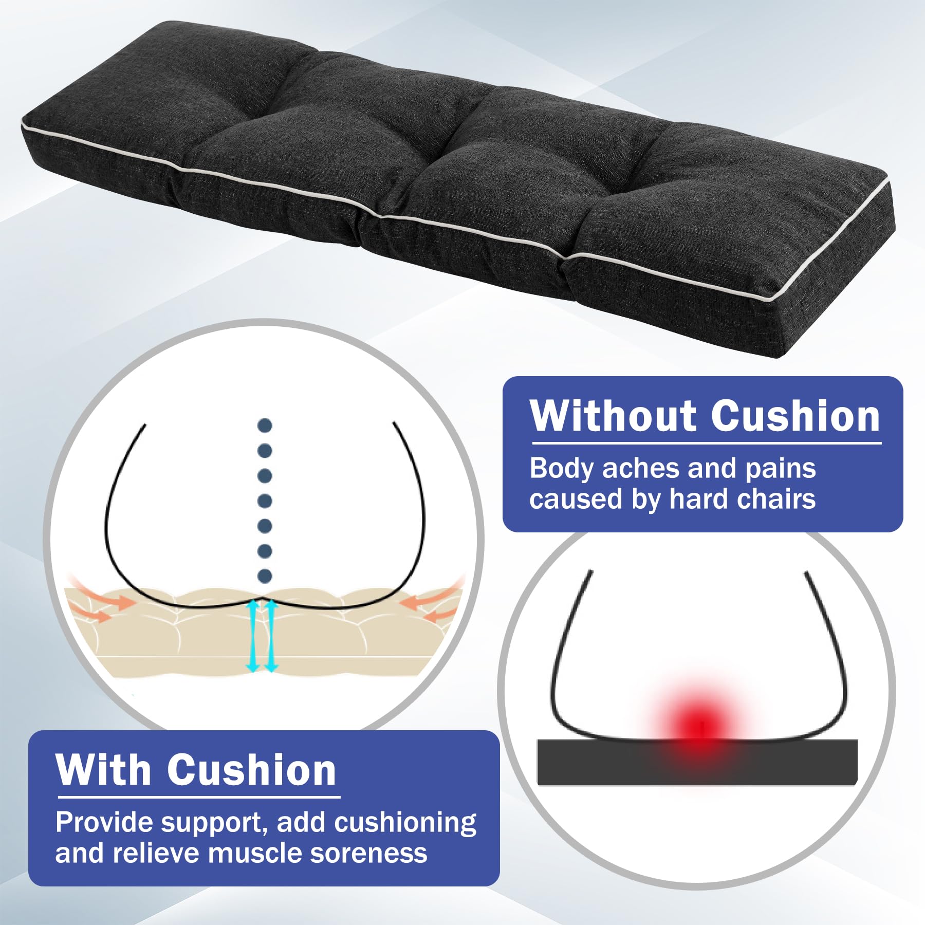 IPYNBAP non-slip bottom view demonstrating secure grip on chair surfaces