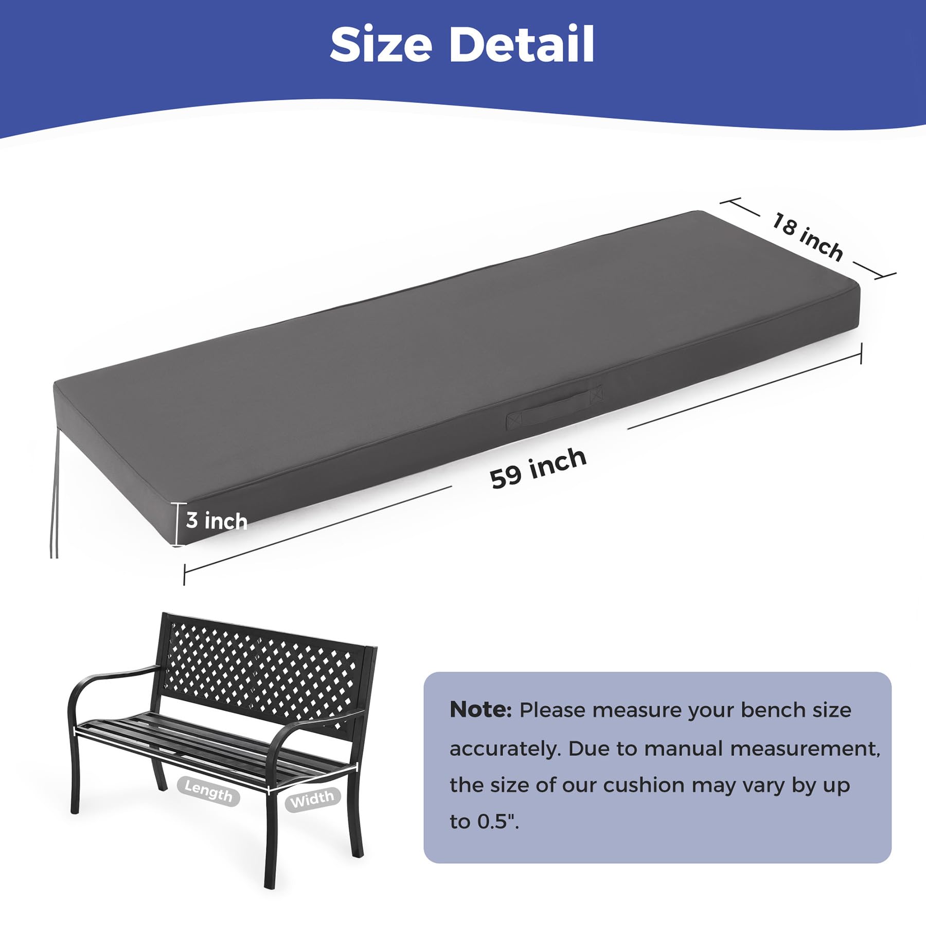 IPYNBAP cushion on garden bench in patio setting enhancing comfort and cohesive decor