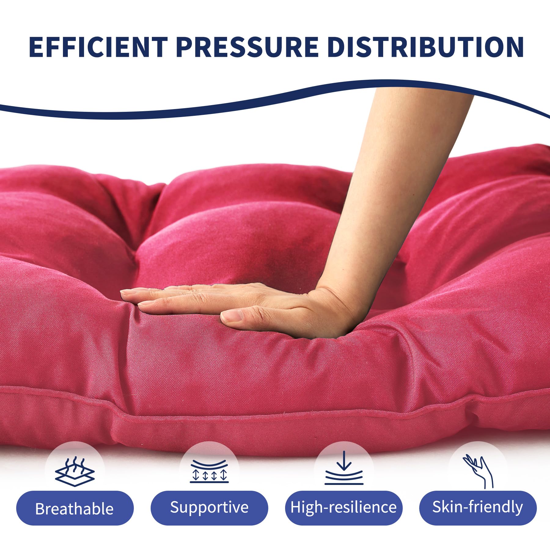 IPYNBAP cushion beside a ruler showing accurate 48x18x5 dimensions
