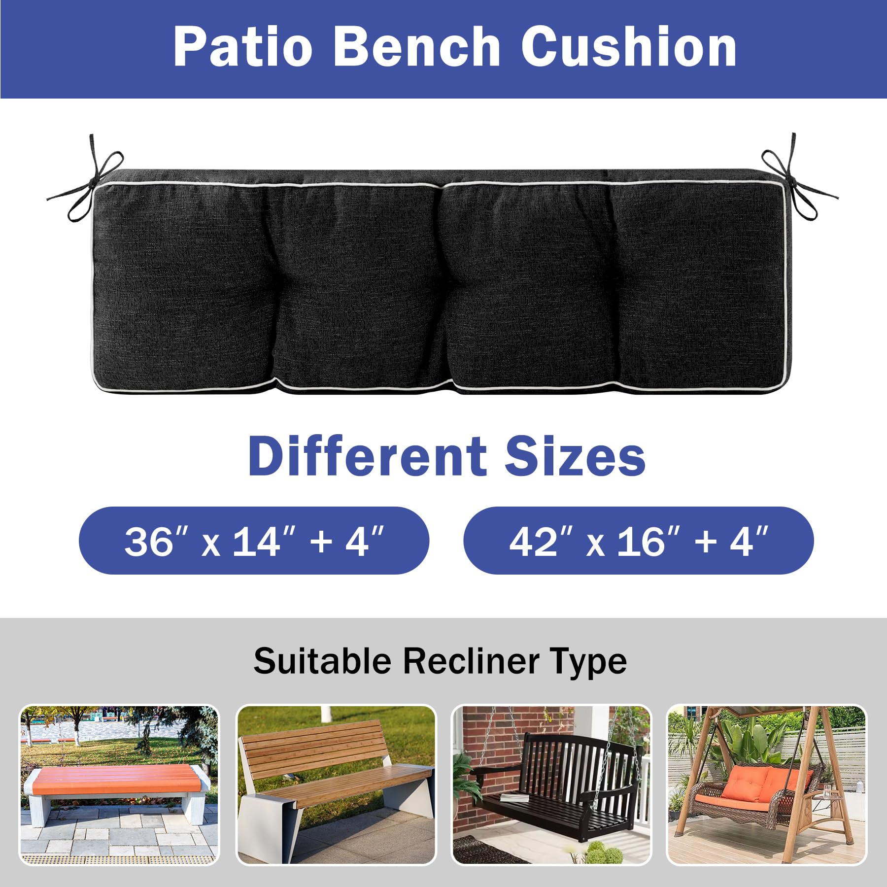 IPYNBAP cushion next to ruler showing true 42x16 inch scale and fit