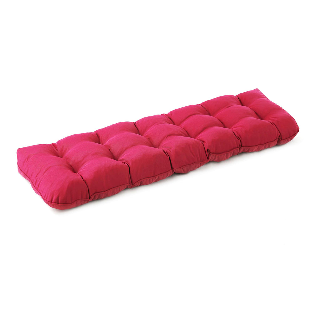 IPYNBAP burgundy bench cushion front view showing neat fit and comfort