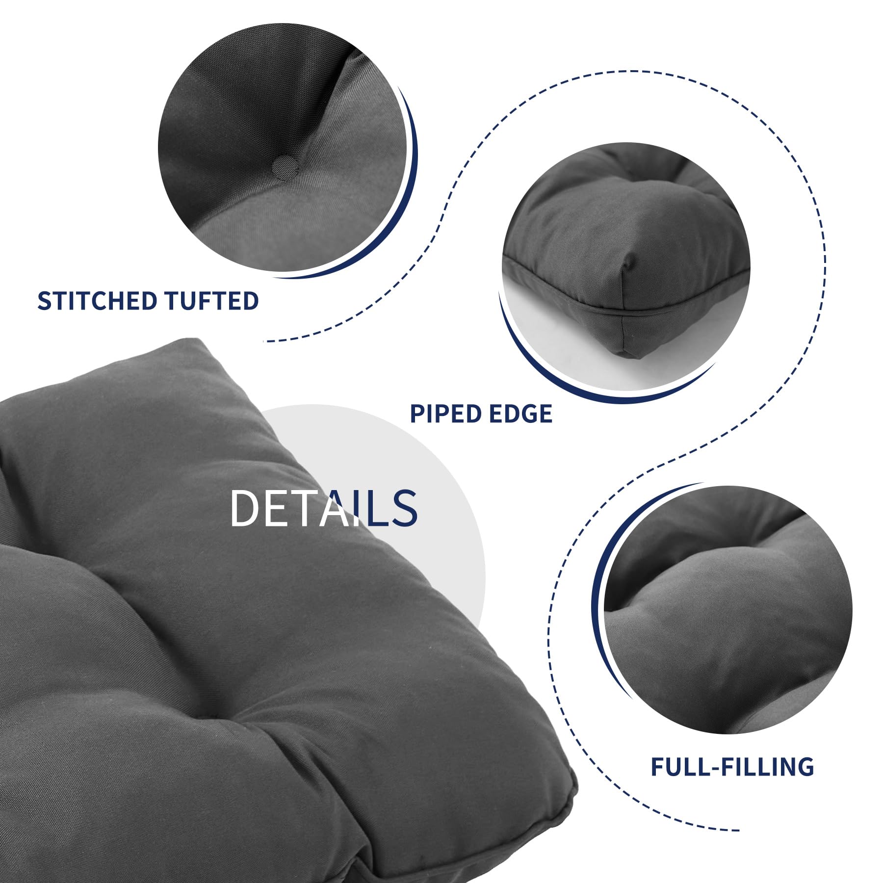 IPYNBAP cushion placed on outdoor patio bench offering comfortable seating
