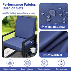 IPYNBAP cushion placed on patio chair demonstrating secure fit and cozy seating