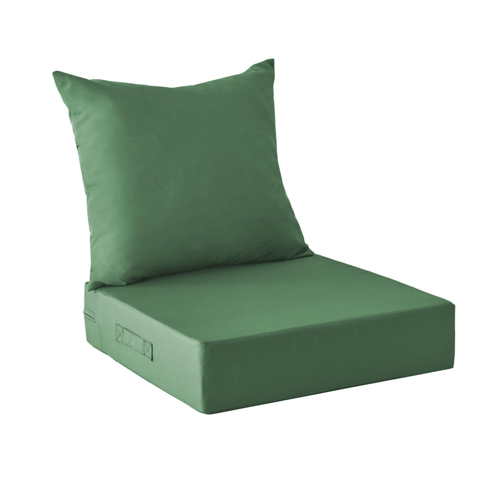 IPYNBAP front view of forest green cushion set showing comfortable seating