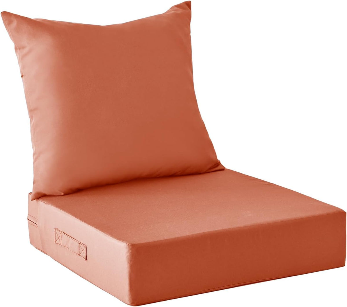 IPYNBAP front view of spice cushions on chair showing waterproof finish and style