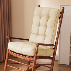 IPYNBAP front view of beige rocking chair cushions showing full set and benefit of coordinated comfort