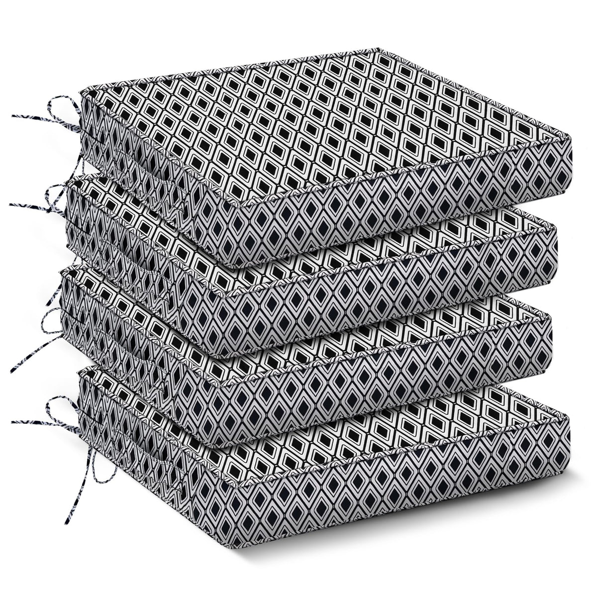 IPYNBAP front view of black geometry cushion showing style and comfort