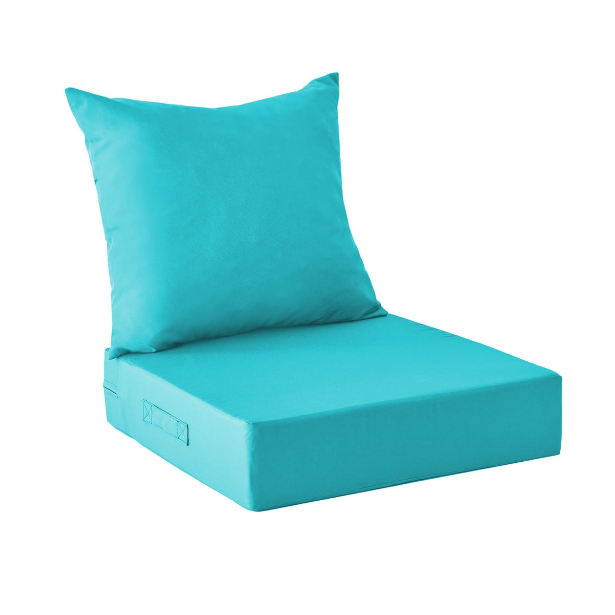 IPYNBAP front view of teal cushion set showing neat finish and inviting comfort