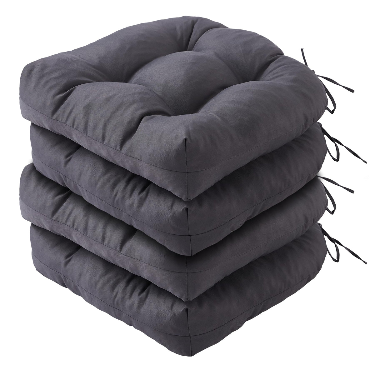 IPYNBAP front view of four dark grey cushions showing neat fit and comfort