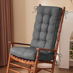 IPYNBAP front view of dark grey rocker cushion set showing neat fit and comfort