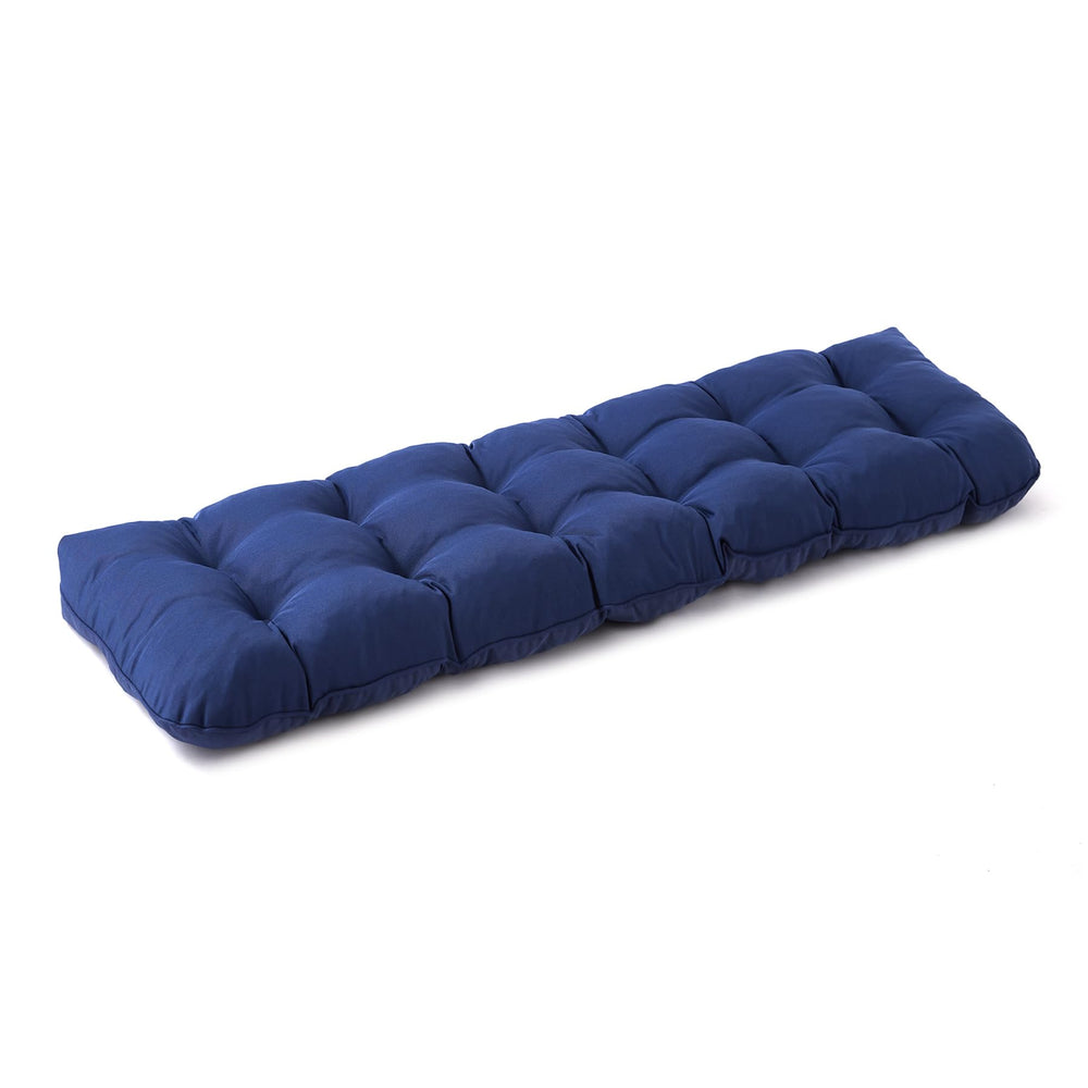 IPYNBAP front view navy bench cushion showing clean tailored fit and outdoor-ready look