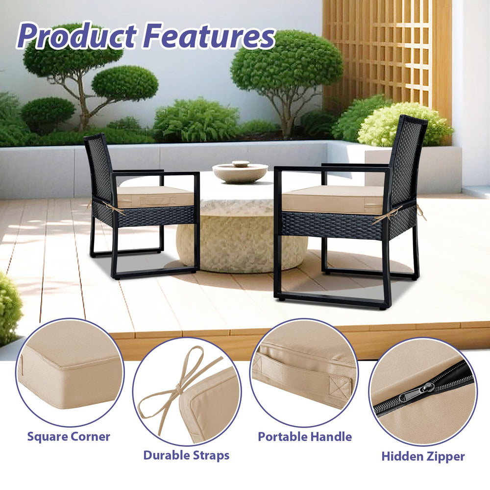 IPYNBAP cushion in use on a patio dining chair demonstrating added comfort