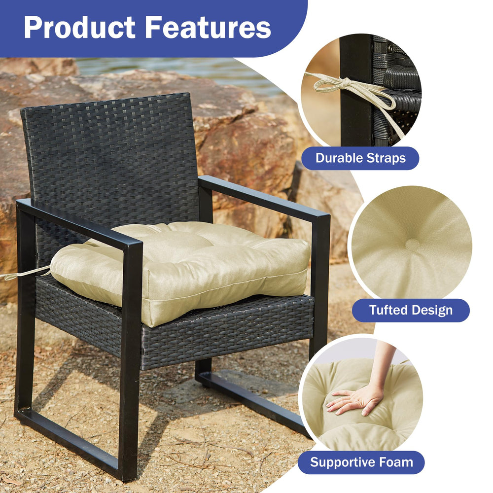 IPYNBAP cushion in use on patio dining chair for added comfort