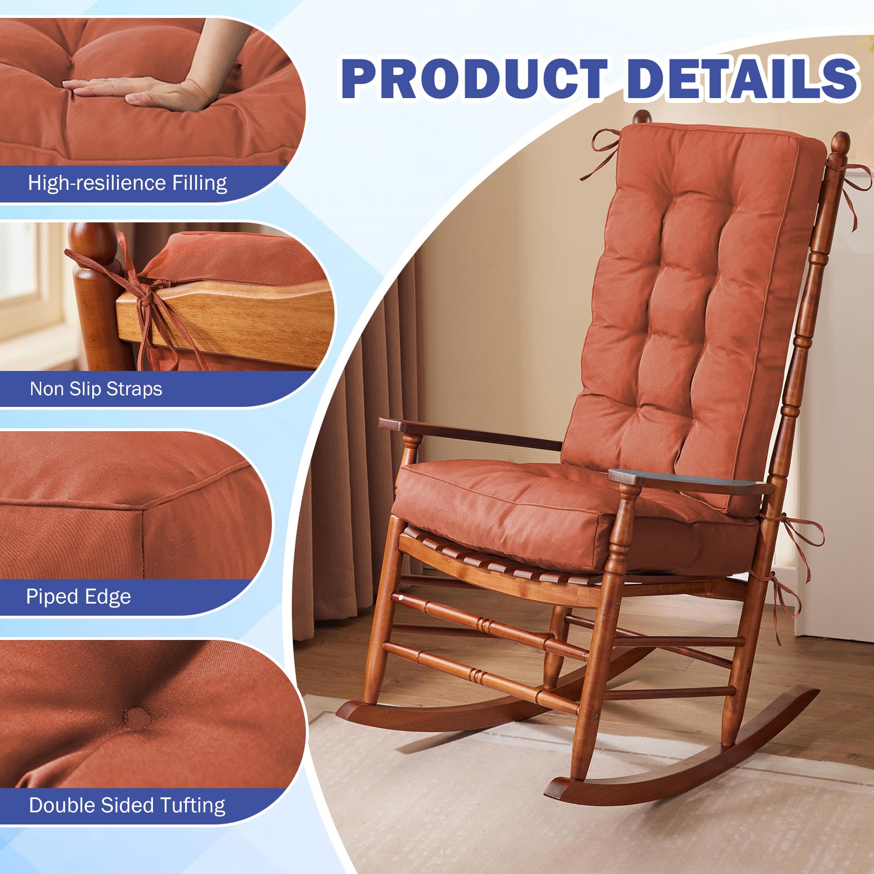 IPYNBAP rocking chair in use outdoors showing stable secured fit