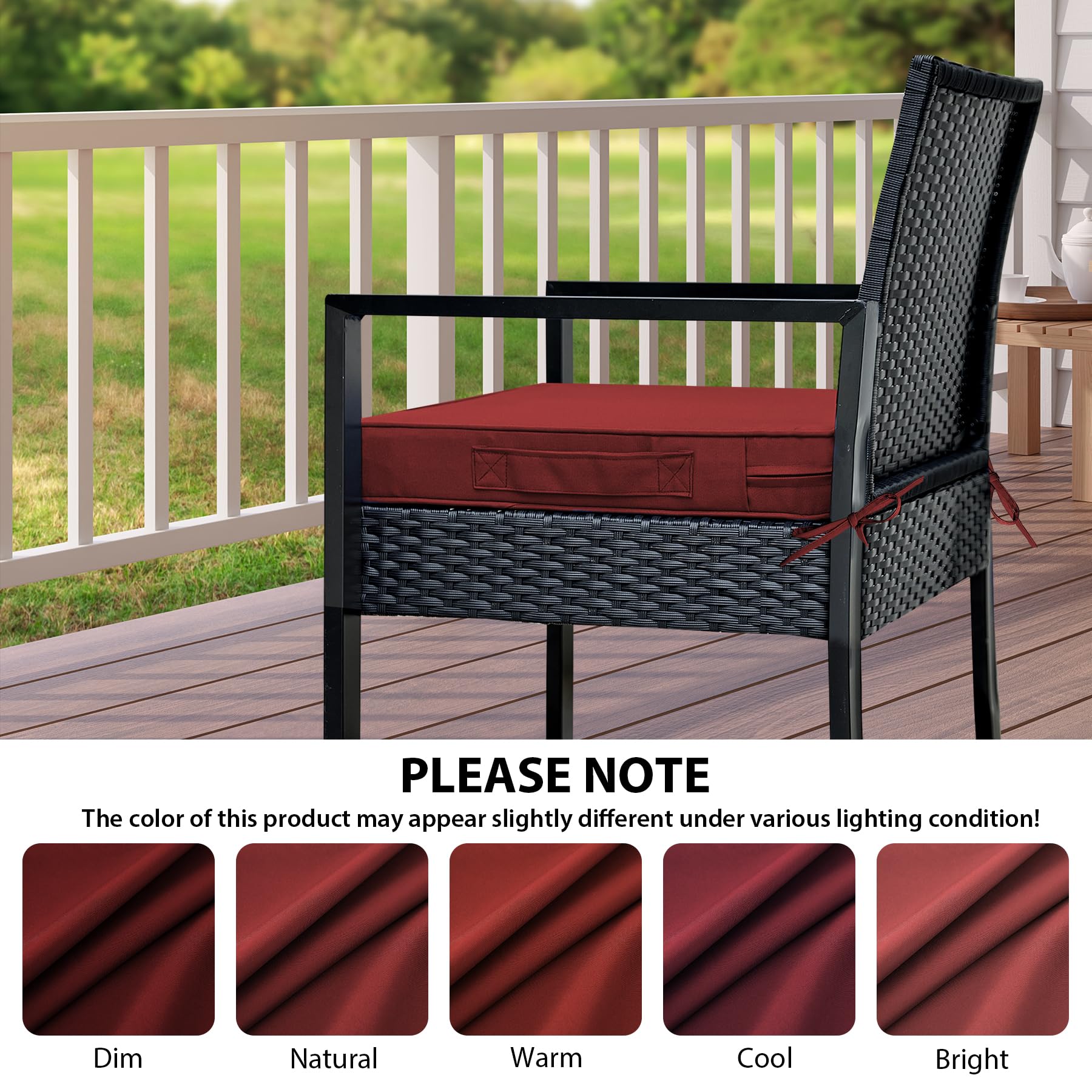 IPYNBAP outdoor dining scene with cushions enhancing comfort and coordinated patio styling