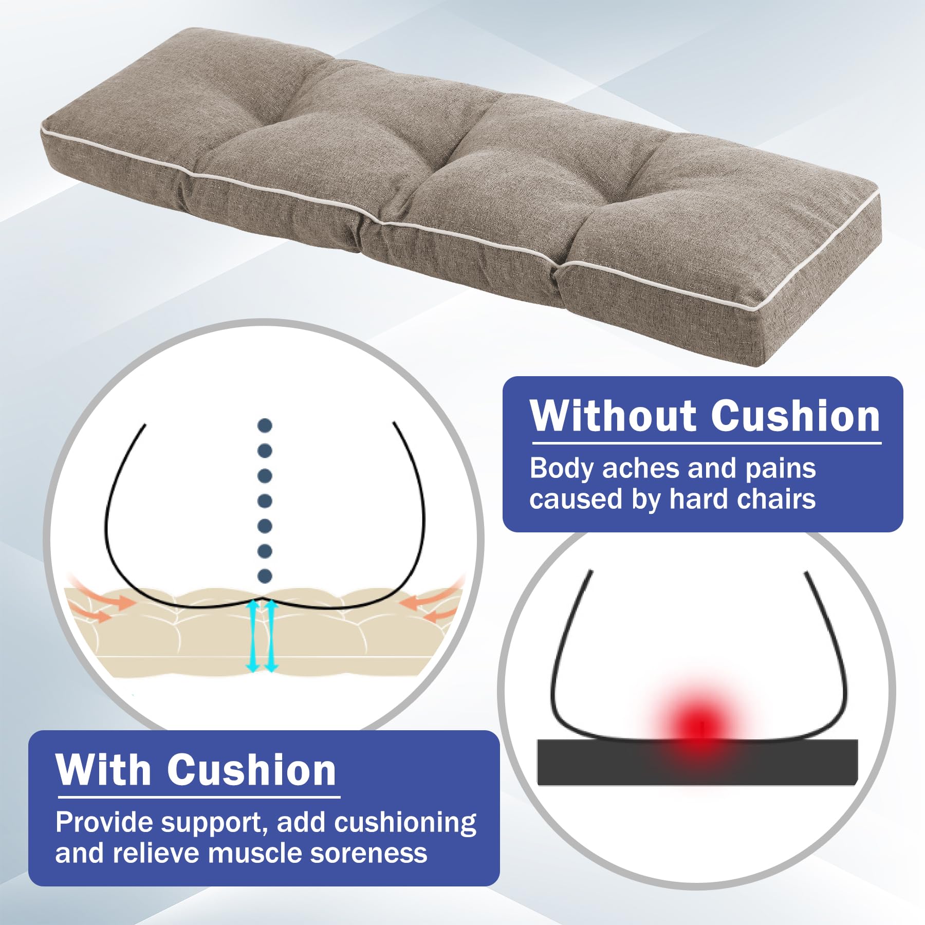 IPYNBAP non-slip bottom texture preventing sliding for safer, more stable seating