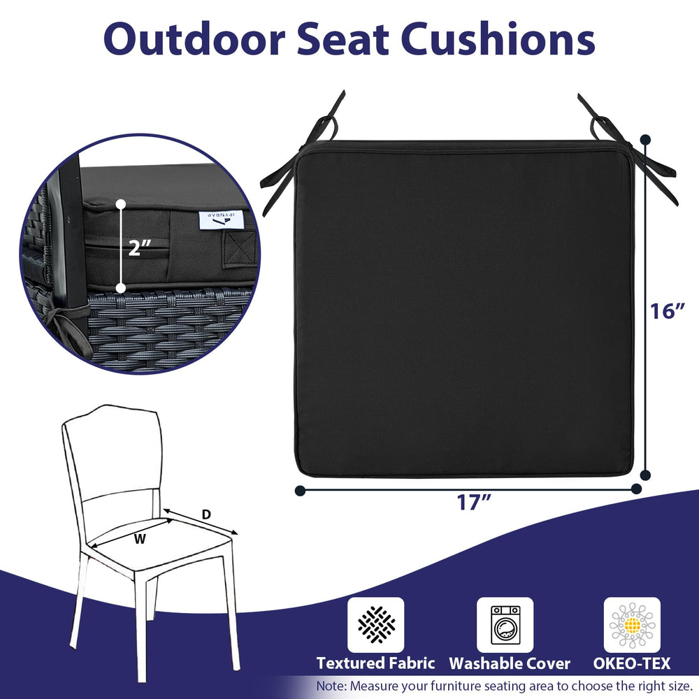 IPYNBAP four cushions styled on outdoor dining set improving comfort and aesthetics