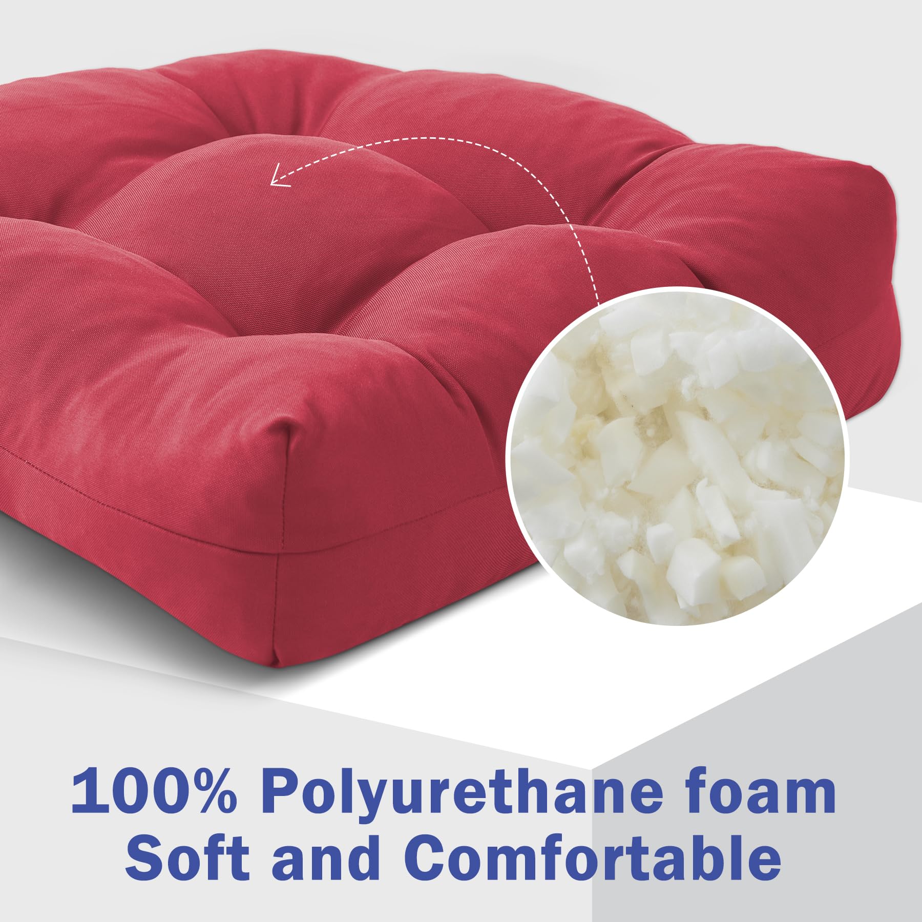 IPYNBAP side profile showing 5-inch foam thickness for supportive seating