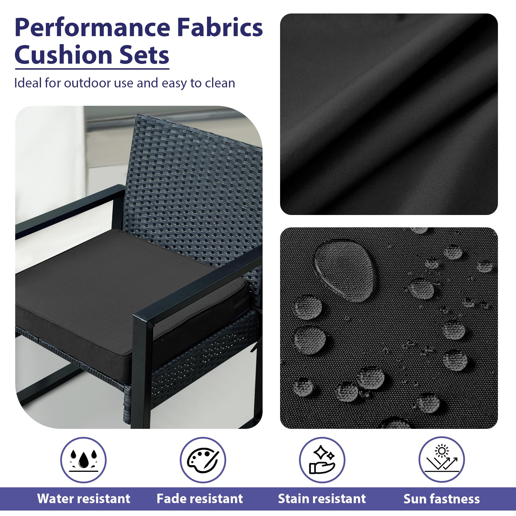 IPYNBAP side profile highlighting 2-inch foam thickness for supportive seating