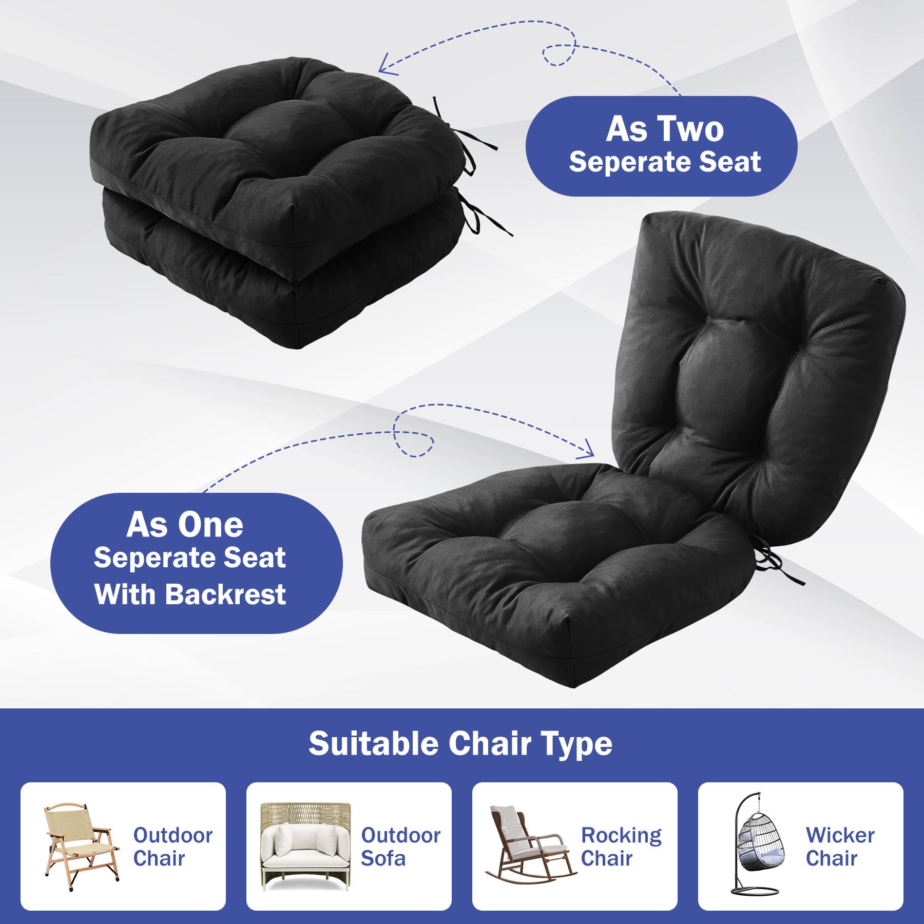 IPYNBAP cushion next to chair showing scale and fit on standard seat
