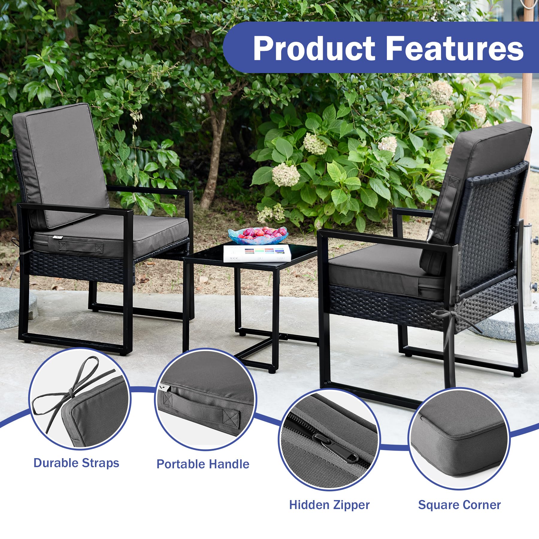 IPYNBAP cushion next to ruler illustrating 24x24x4 inch size and accurate fit