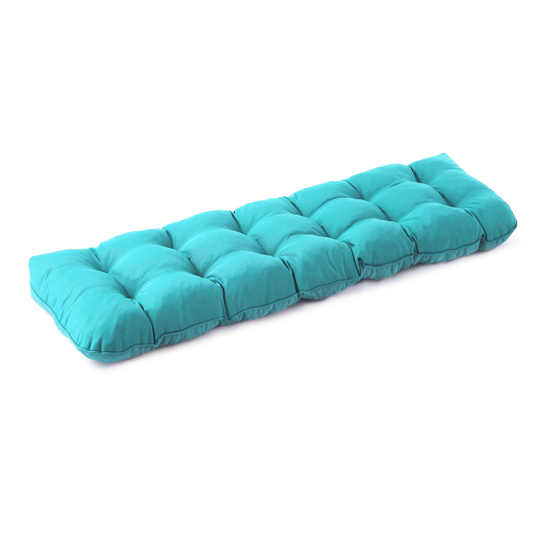 IPYNBAP teal bench cushion front view showing full coverage and neat corners